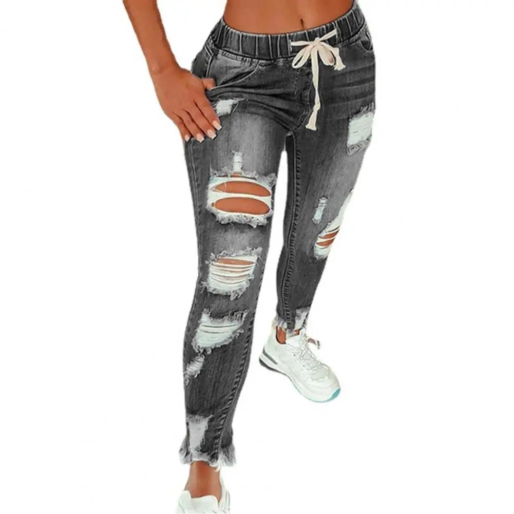 Stretchy Ripped Hole Jeans