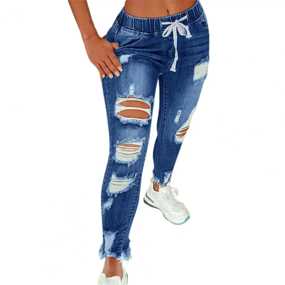 Stretchy Ripped Hole Jeans