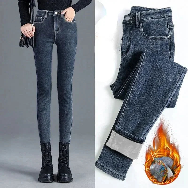 High Elastic washed denim skinny pencil Jeans