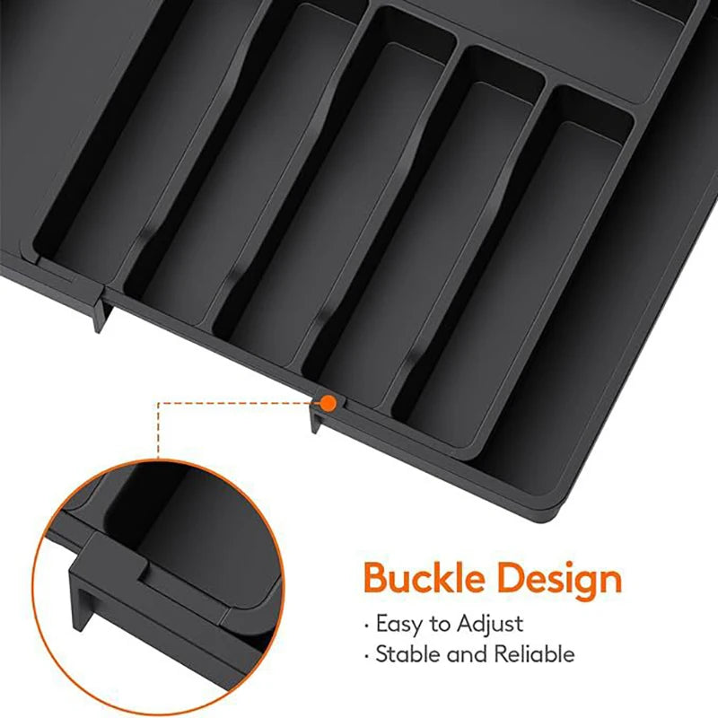 Expandable Cutlery Drawer Organizer, Adjustable Kitchen Utensil Tray Set