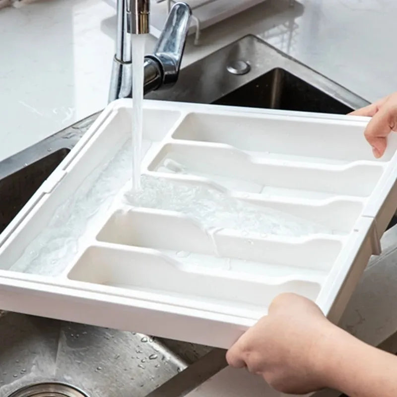 Expandable Cutlery Drawer Organizer, Adjustable Kitchen Utensil Tray Set