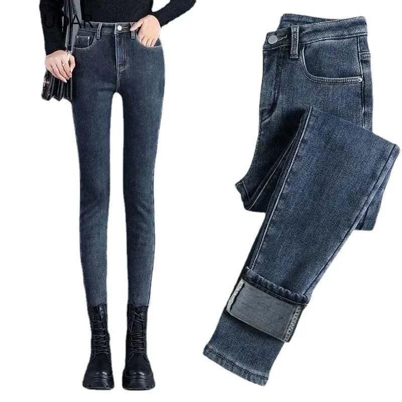 High Elastic washed denim skinny pencil Jeans