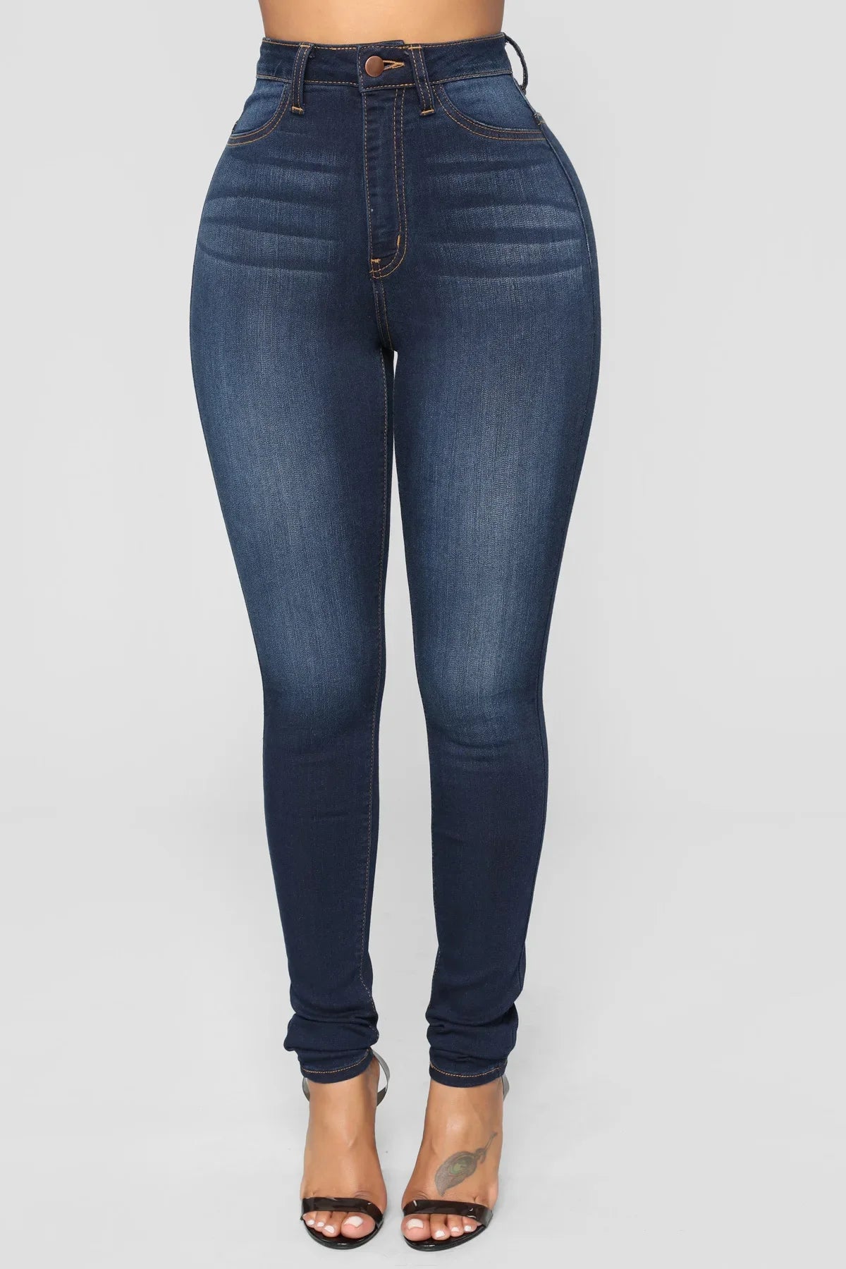 Women High Waist Stretch Hip Lift Denim Skinny Jeans