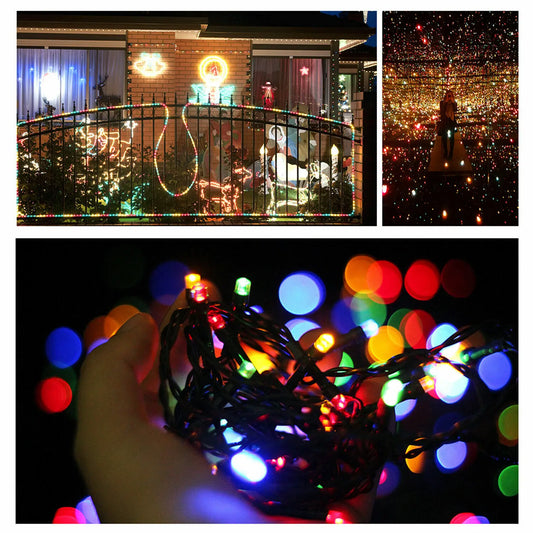 LED Solar String Lights 300LED 8 Modes Solar Powered Xmas Outdoor Lights